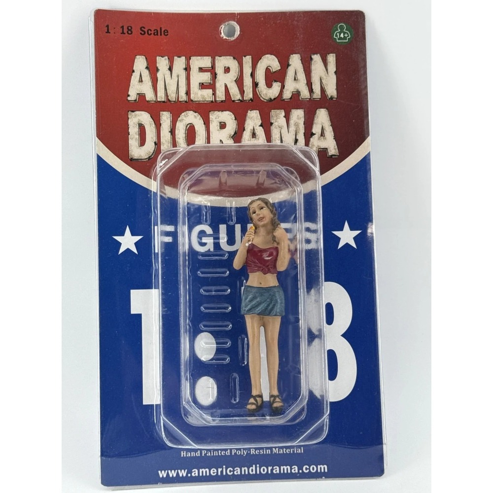 American Diorama 1:18 Lady Figure Ice Cream Girl Resin Model Car Scene New 118